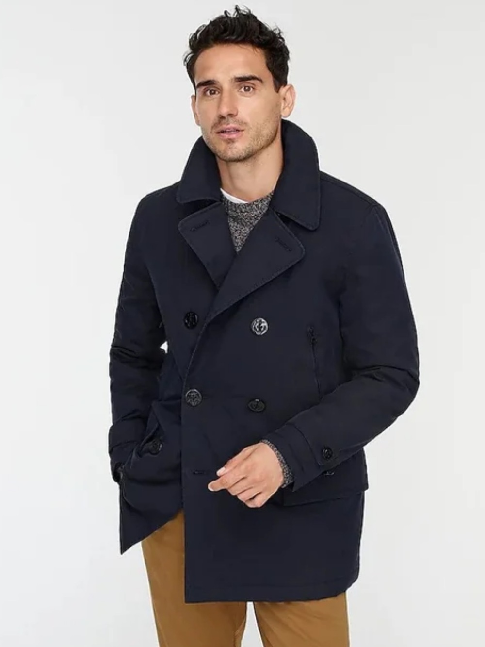 J. Crew Dock peacoat in wool blend with PrimaLoft® - Navy